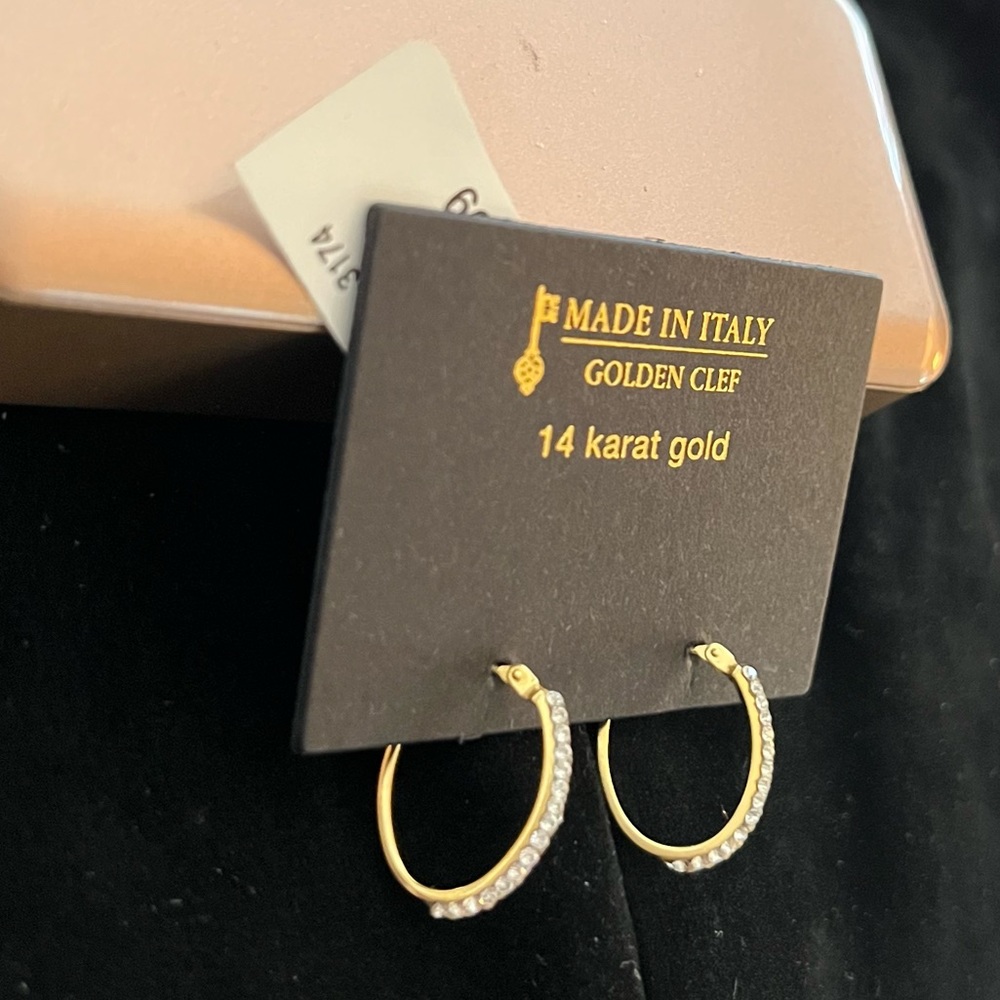 14K Gold Oval Hoop Earrings